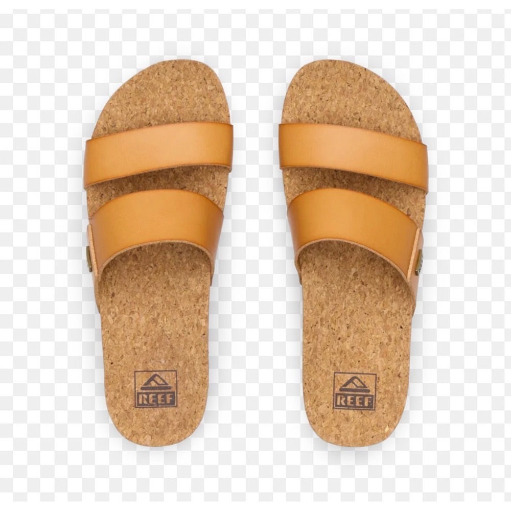 Reef Cushion Vista Hi Tan Platform Sandals Womens 8 Double Strap Slides